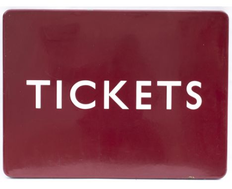 BR(M) FF enamel railway station sign TICKETS. In excellent condition measures 24in x 18in.