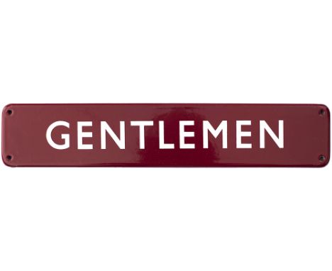 BR(M) FF enamel doorplate GENTLEMEN. In virtually mint condition, measures 18in x 3.5in. Seldom seen in this condition. 