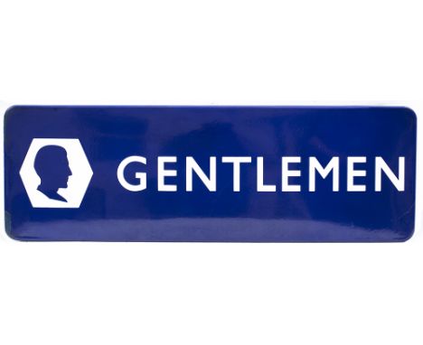 BR(E) FF enamel sign GENTLEMEN with silhouette pictogram. In very good condition with minor chipping to one corner. Measures 