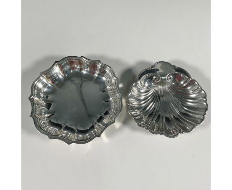 A collection comprised of a shell shaped bowl from Gorham, and a floral formed bowl from Chippendale International Silver. Go