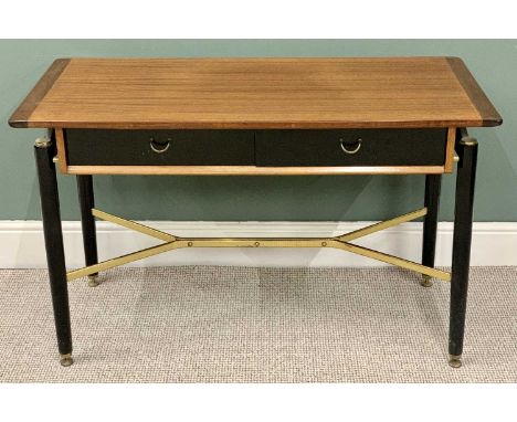 G-PLAN E GOMME LIBRENZA CONSOLE TABLE - with two drawers and gilt metal stretcher, 74cms H, 117cms W, 53cms D