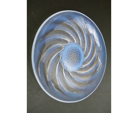 A Lalique Poisson pattern dish, marked R Lalique