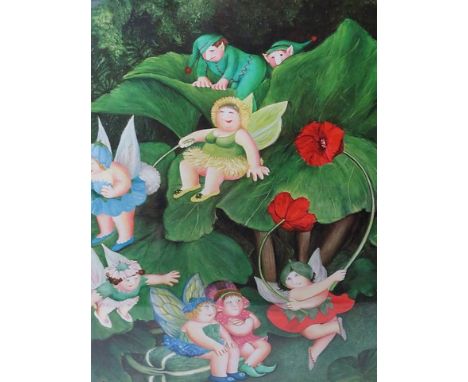 Beryl Cook - Fairy Dell - a signed print published in 1981 by Alexandra Gallery Publications Ltd, Blind stamp to lower left m