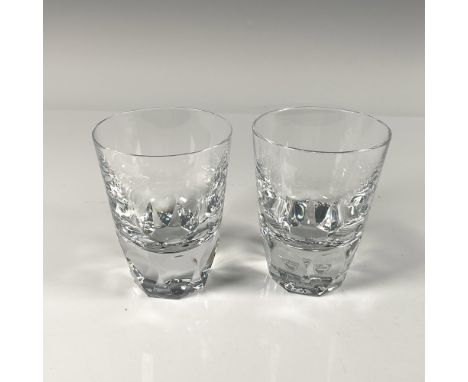 Beautiful duo of thick clear crystal with cut diamond pattern. Orrefors etched backstamp. Includes certificate and the origin