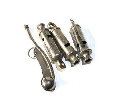 4 vintage whistles 