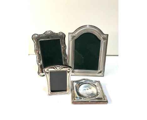 4 mixed size vintage and later silver picture frames 3 are complete and in good condition the other has back stand missing la