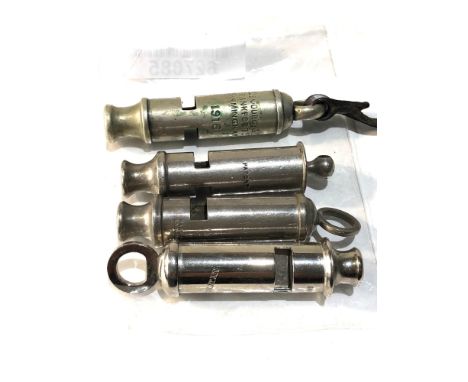 4 vintage whistles 