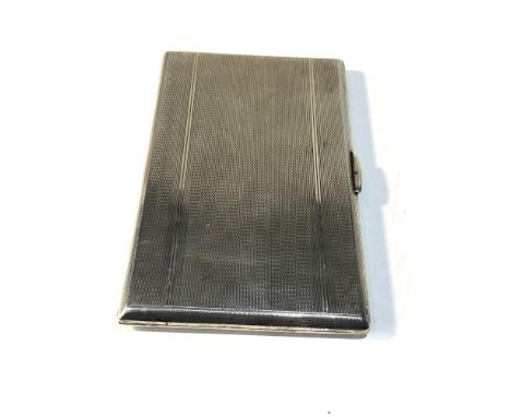 Large engine turned silver cigarette case measures  14cm by 8.5cm birmingham silver hallmarks 