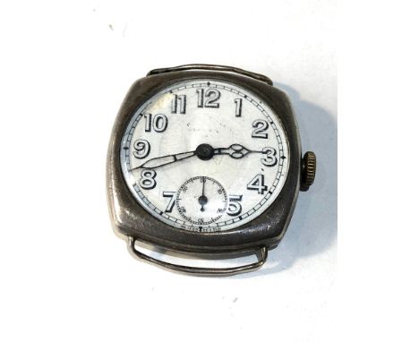 Early vintage silver rolex wristwatch case measures approx 32.5mm not including lus or winder non working order 