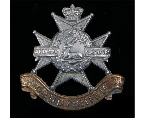 Victorian O\R's cap badge to the Sherwood Foresters (Derbyshire Regiment), two loops to the reverse, K&K 661