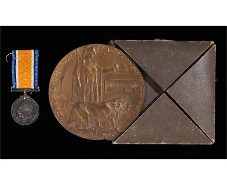 World War One War medal to 52755 PTE. A.L. JEMMETT. MIDD'X R., together with a World Ward One death plaque (CHARLES HENRY JEM