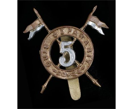 World War One 5th Royal Irish Lancers O/R's cap badge, slider to reverse, K&K 757