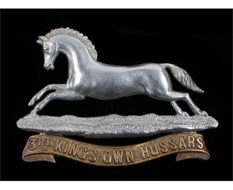 Victorian 3rd Hussars O/R's cap badge, three loops to reverse, K&K 753