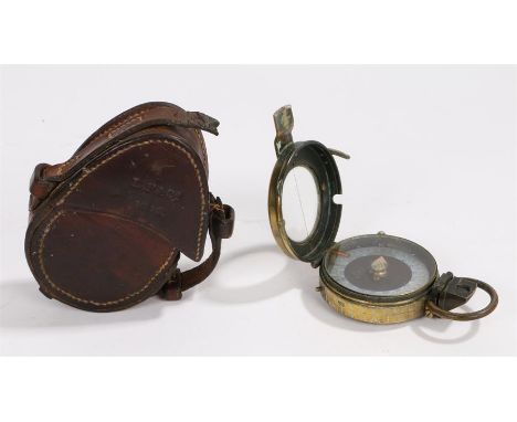 First World War compass, 1917 B-L Verner's pattern pocket compass no 71881 in a 1916 leather case engraved H.A.Walne 10th Y&L