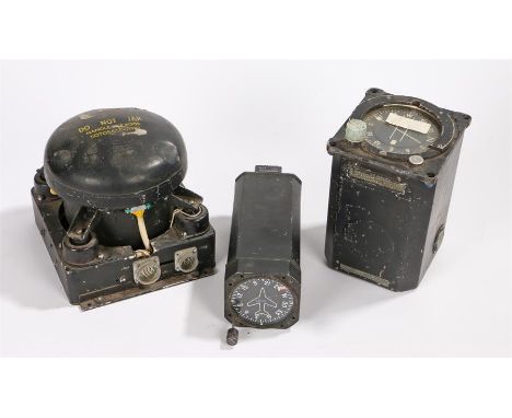 Military aeroplane eqiment, to include a Rotorace Gyro, a GM Compass MK 7A, and a Gyro, (3) 