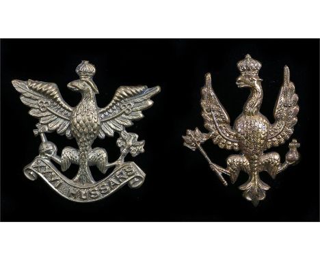 Cap badge to the 14th/20th Kings Hussars, two loops to the reverse, K&K 1907, together with a cap badge to the 26th Hussars, 