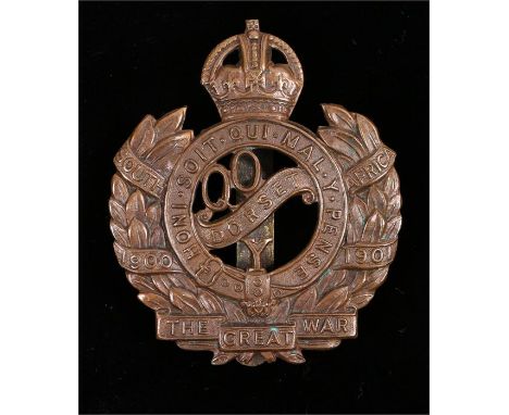 Cap badge to the Queens Own Dorsetshire Yeomanry, slider to the reverse, K&K 1446