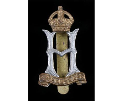 World War Two 23rd Hussars O/R's cap badge by J R Gaunt, London, unmarked, slider to reverse, K&K 1913