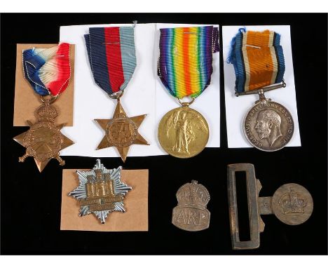 World War One Victory medal and War medal to (71791 GNR. T.F. Page R.A) World War One 1914-15 star to (14806 PTE F.L. Pitts E