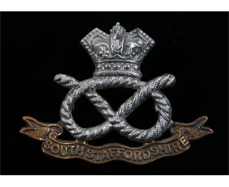 Victorian O/R's cap badge to the South Staffordshire Regiment, two loops to reverse, K&K 648
