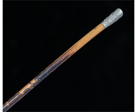 Swagger stick, the metal cap with Rifle Brigade crest, 68.5cm