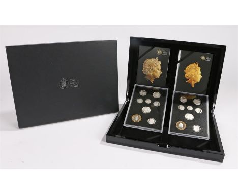 Elizabeth II coin sets, to include The Fourth Circulating Coinage Portrait and The Fifth Circulating Coinage Portrait, both c