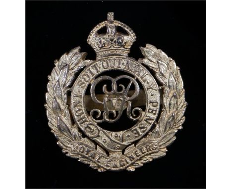 George V pattern officers full dress gilt cap badge to the Royal Engineers, two blades to the reverse, K&K 1940