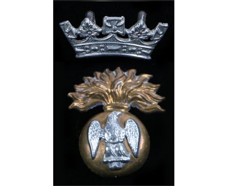 Princess Victorias (Royal Irish Fusiliers) cap badge, small size with grenade and coronet each having two loops, K&K 692