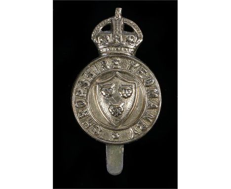 O\R's cap badge to the Shropshire Yeomanry, slider to the reverse, K&K 1415