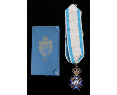 Serbian Order of St Sava, type III, with an enamel figural centre and legend surround, 1883 to the reverse, together with the