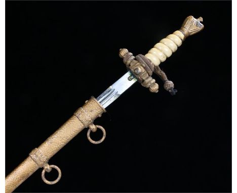 Kriegsmarine dagger and scabbard with eagle above the handle and scabbard, replica,