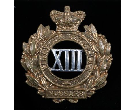 Victorian 13th Hussars O/R's cap badge, two loops to reverse, K & K 769