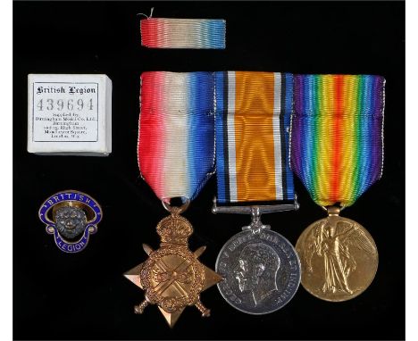 First World War trio, to include the 1914-15 Star, War and Victory medals, (14399 PTE. H. LORD NORF R.) together with the Bri
