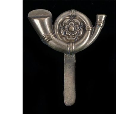 World War One brass economy O/R's cap badge to the Kings Own Yorkshire Light Infantry, slider to the reverse