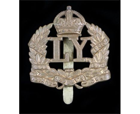 Cap badge to the Prince Alberts Own Leicestershire Yeomanry (Hussars) slider to the reverse, K&K 1422