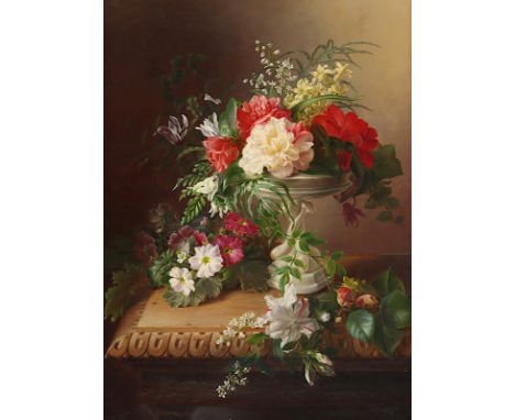 MALER UM 1900, "Blumenstilleben", Öl/Lwd., 52 x 40, R.