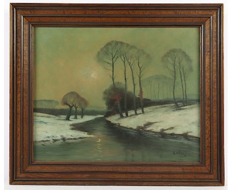 WESSLING, A. (Maler A.20.Jh.), "Winterlandschaft", Öl/Lwd., 40 x 50, unten rechts signiert, R.