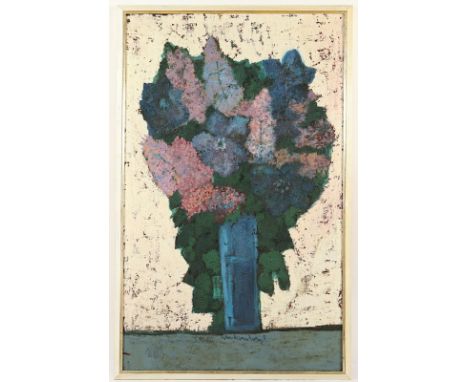 VORDEMBERGE, Friedrich, "Blumenstilleben", Öl/Lwd., 120 x 75, unten Mitte signiert, besch., R.