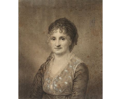 ALDENRATH, Heinrich Jacob (1775-1844), zugeschrieben, "Portrait einer Frau", Kohle/Kreide/Papier, 25 x 22, rest., verso zwei 