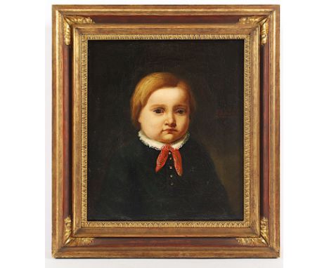 PORTRAITMALER DES 19.JH., "Bildnis eines Kindes", Öl/Lwd., 26 x 22,5, R.