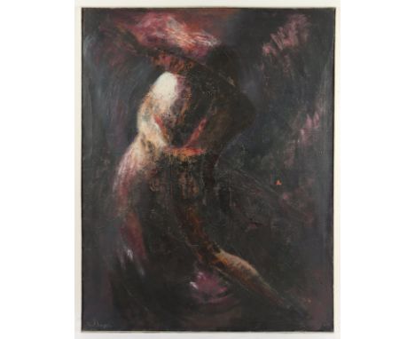 BREYER, Paul (1905-1968), "Jacob et l'ange", Öl/Lwd., 146 x 114, besch., Farbabplatzer, unten links signiert, verso altes Eti