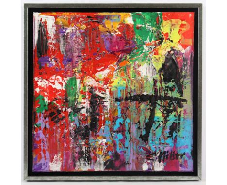 MILLER, C., "o.T. 1", Acryl/Öl-Mischtechnik/Lwd., 40 x 40, verso signiert, R.