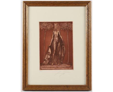 FUCHS, Ernst, "Flora okuli", Original-Radierung, 24 x 16,5, nummeriert 8179, handsigniert, 1975, R.