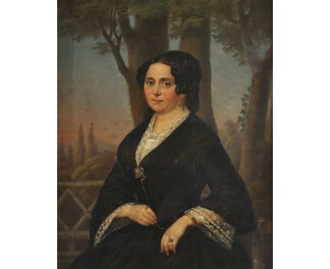 FERENZ, Anton (1801-1888), "Portrait der Marie Kramer geb. Raabl", Öl/Lwd., 48 x 37, rest., verso signiert und "1854" datiert