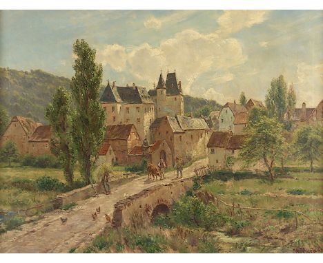 HARTUNG, Heinrich (1851-1919), "Ansicht von Burg Lissingen", Öl/Lwd., 60 x 80, unten rechts signiert, verso Ortsangabe und "1