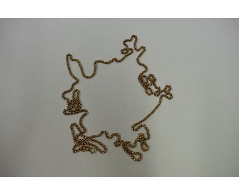 A Longuard chain, (NOT Gold - gold plated) 33.4g, marks indistinct; together with two fine 9ct gold chains, 5.2g