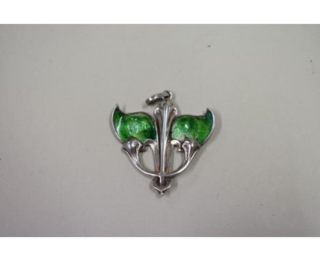 An Archibald Knox silver and enamel Cymric winged anchor pendant, by Liberty &amp; Co, 4cm, 6g.