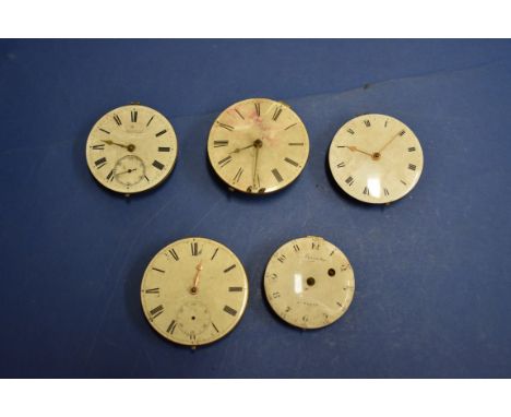 A Breguet pocket watch movement, circa 1790, having white enamel 4cm dial; together with an early 19th century fusee pocket w