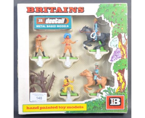 A rare and charming vintage Britains Deetail made plastic model figure set No. 7646 ' Cowboys '. Appears 100% complete, with 