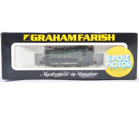 An original vintage Graham Farish made N Gauge model railway train set locomotive 1105 9400 Class Pannier Tank BR. Model appe